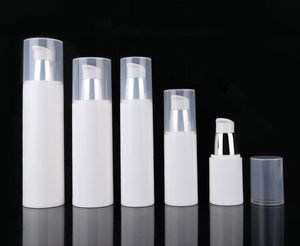 100pcs Vacuum Bottle 15ml/30ml/50/80/100ml white Airless Container Pump Cosmetic Lotion Cream Toiletries refillable bottle SN153