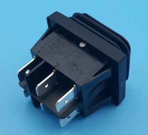 Livraison gratuite 100 pièces interrupteur à bascule étanche DPDT (ON-OFF-ON) IP65 évalué noir bonne qualité