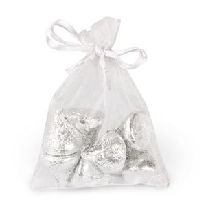 100 Uds. Bolsas de embalaje de Organza blanca, bolsas para joyas, recuerdos de boda, bolsa de regalo para fiesta de Navidad, 10x15 cm, 3,9x5,9 in212F