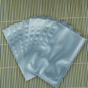 100 pcs Argent Mat Feuille D'aluminium Plat Sac Argenté Mat Mylar Placage Sacs En Plastique Thermoscellés Sac De Stockage Des Aliments Ping Poche Poudre Paquet