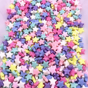 100pcs14mm Colourful Faceted Five-pointed Star Acrylic Loose Spacer Beads for Jewelry Making DIY Accessories