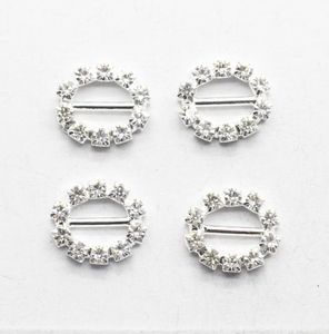 100 pcslot 20mm blanc strass cristal boucles broches barre Invitation ruban chaise couvre curseur ceintures arcs Buckles2436874