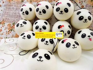 100 pcslot 4 cm Jumbo Panda Squishy Charms Kawaii Brioches Pain Téléphone Portable Clé Sangle Pendentif Squishes Sac Pièces Accessoires