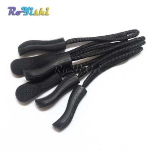 100 unids/lote tiradores de cremallera cuerda extremos bloqueo Clip con cremallera para accesorios Paracord/mochila/ropa Black4923852