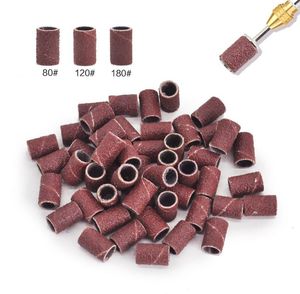 100pcsset Drill Sanding Cap Bands For Electric Manicure Machine 18012080 Grit Nail Drill Grinding Bit Files Pedicure Tool Set 16761915