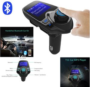 Kit de voiture mains libres Bluetooth T11 avec chargeur de port USB et prise en charge de l'émetteur FM Carte TF Lecteur de musique MP3 VS BC06 BC09 Kit de voiture T10 X5 G7