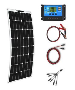 100W1000W Panneaux solaires flexibles Kit de système solaire 12V24V Module de cellules monocristallins 10A100A Contrôleur pour batterie hors grille CHA687970
