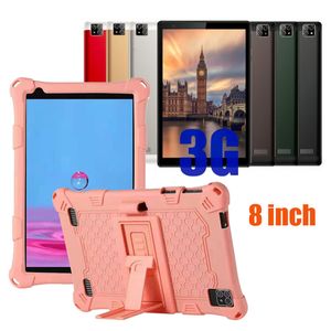 2021 3G tablet phone pc Octa Core 8 pulgadas MTK6592 IPS pantalla táctil capacitiva dual sim android 5.1 1GB 16GB con funda de cuero