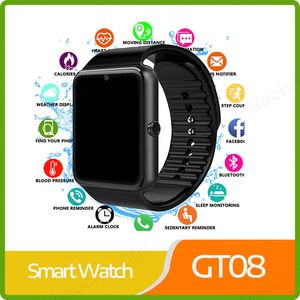 100x Montre Smart Watch GT08 Sync Notifier Supporte Sim TF Carte Connectivité Bluetooth Téléphone Android Smartwatch Alliage Smartwatch