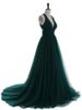 Real Photos Formal Evening Dresses Dark green Elegant Blackless Deep V neck Long 2017 Party Elegant Prom Party Gown Woman Evening Dresses