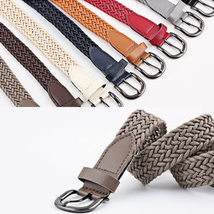 Cinturón tejido trenzado informal para mujer, cinturón trenzado de cuerda de cera, cinturón de mujer a la moda, faja colorida que combina con todo, 103cm