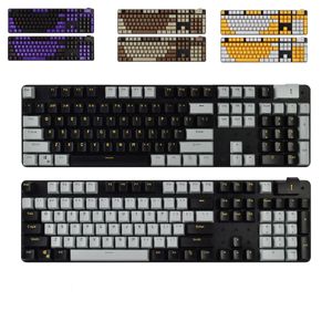 106 Key Keycaps Double Shot OEM Keycap Kit 60% para Cherry Profile MX Switch 104/87/61 Keys Gaming Mechanical Keyboar Blanco Negro