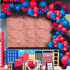 107pcs Bleu rouge Latex Arc Kit Garland Ballon Baby Boy Girl First Birthday Party Decorations Kids Toys Baby Shower Supplies 220527