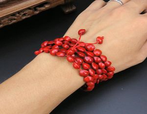 108 frijoles rojos naturales Amoros del amor Bodhi Long String Buddha Bead brazalete Men y mujeres Templo Fair Jewelry7815696