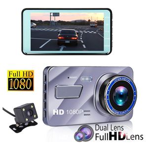 1080P Full HD voiture DVR voiture boîte noire numérique Dashcam 2Ch 4 pouces 170 ° grand Angle de vue Vision nocturne G-sensor enregistrement en boucle