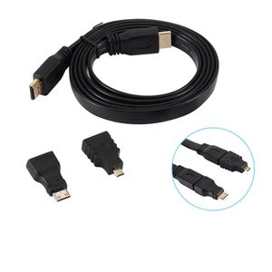 Freeshipping 1080P H-D-MI Cable H-D-MI to Mini&Micro Adaptor Kit Set For HDTV Android Tablet PC TV Laptop Universal Black