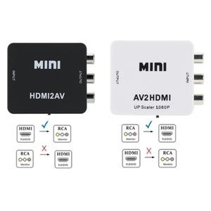 Adaptateur de détartreur vidéo 1080P compatible HDMI vers AV, convertisseur vidéo Composite, boîtier de convertisseur de détartreur vidéo compatible HDMI vers RCA CVSB L/R