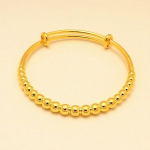 Brazalete de cuentas talladas 10A, decoración en forma de ladrillo de 18k, brazalete de estilo clásico relleno de oro amarillo para mujer, pulsera ajustable, regalo