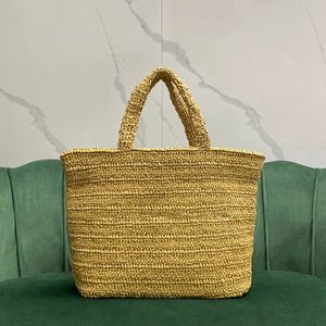 10A Bolso de mano de paja de ganchillo de alta calidad, bolso de playa de diseñador, bolso de compras con asa de un solo hombro a la moda de 38cm con caja Y069