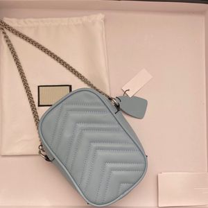 10A Marmont Sac à bandoulière Chaîne pour femme Sac pour téléphone portable Carte Sac Ouverture à glissière Chaîne en cuir à rayures classiques Logo en métal Boucle Designer de luxe ID royalfashion_bag