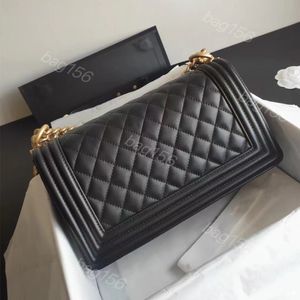 Diseñadores de calidad de espejo 10a Mango superior Luxurys Bolsas para niños Bolsas de colgajo acolchado Bolsos para mujeres de cuero de cuero real Caviar de la cadena de hombro Crossbody.