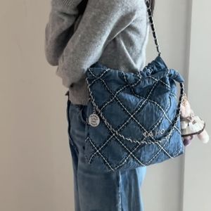 10A Top Designer de alta calidad Mini Denim 22 Bag Genuine Leather Shoulder Bag Lady Bag Bag Bag Luxury Bag Becerd Tote Acolchado para mujer Hombro con caja