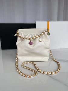 10A petit sac à provisions de qualité miroir supérieur 17cm sac à main de créateur de luxe sac à main matelassé en cuir d'agneau pour femme portefeuille noir boîte de ceinture de chaîne de pierres précieuses colorées.