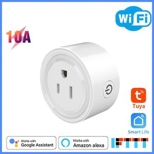 Enchufe inteligente 10A US WiFi TUYA, Control remoto, electrodomésticos, vida inteligente, funciona con Alexa, Google Home, sin Hub