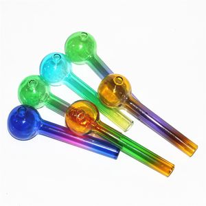 10 cm coloré Pyrex verre brûleur à mazout tuyau verre Tube fumer tuyaux tabac sec herbe cire ongles main tuyaux