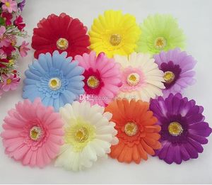 10 cm grande soie Gerbera tête de fleur artificielle pour la décoration de voiture de mariage bricolage guirlande décorative fleuriste fleurs chrysanthème artificiel