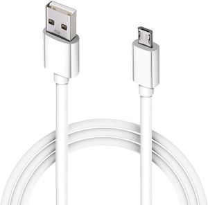 Cavo caricabatterie Android lungo 3 m, ricarica rapida, micro USB bianco per tablet Samsung Galaxy 7 S7 S6 Edge, telefono LG, cavo di ricarica per Kindle Fire