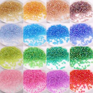 10g 1.5mm Glass Loose Beads Japanese Seed Beads AB Color Frosted Opaque Glass Beads Round Hole