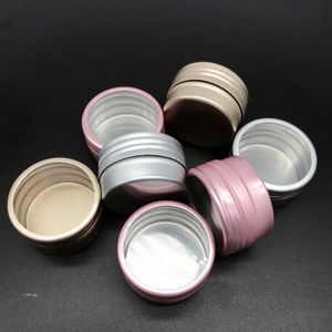 10g Vide En Aluminium Cosmétique Bouteille boîtes d'emballage Étain avec fenêtre Pot Rond Peut Ongles Décoration Artisanat Pot Conteneur or rose