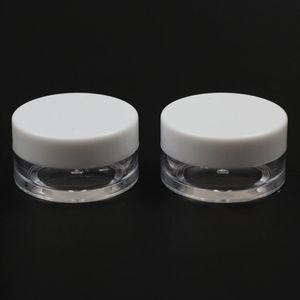 10g Vider Petits Pots En Plastique Bouteilles Pot Cosmétique Pot Boîte Avec Couvercle Blanc PS Échantillon Crème Conteneurs Cosmétiques Emballage