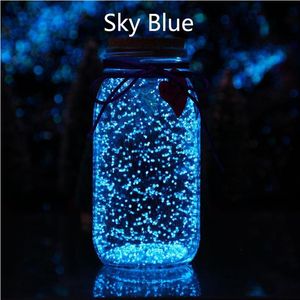 Jouet lumineux bleu ciel 10g, bricolage, peinture brillante dans la nuit, bouteille de souhait, particules fluorescentes, puissance évasée nuit