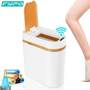 10L Imitation Smart Smart Capteur Corbeille peut toucher des poubelles de déchets de cuisine de capteur automatique gratuits avec des sacs à ordures / 30 poubelles de salle de bain peuvent 220408