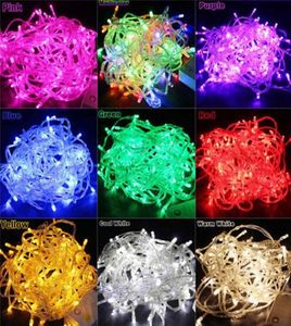 10M 100leds plomb LED cordes veilleuse avec prise USEU AC220110V 9 couleurs lampes de guirlande étanche lumières extérieures guirlande fête9133712