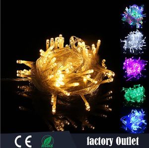 10M 100LEDs LED String Light AC220V AC110V 9 colores Lámparas de adorno Impermeable Guirnalda al aire libre Fiesta Luces navideñas Decoración