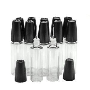 10ML 15ML PET Clear Needle Bottle with Long Thin Tip Dropper For oil Accessories E Liquid