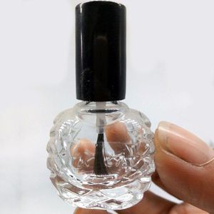 Botella vacía de esmalte de uñas de 10 ml con pincel pequeño negro Contenedor de arte de uñas Botellas de aceite de uñas de vidrio envío rápido F748 Fkite