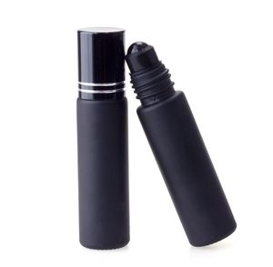 Rollo de cristal negro de 10 ml en botella Jade Roll-On-Glass Botellas de rodillos de aceite esencial al por mayor SN5589