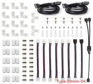 Kits de connecteur d'éclairage à bande LED LED de 10 mm 4 mm avec des cavaliers à bande TLSHAPED Clips Terminal de connexion du fil Splice LED6094971
