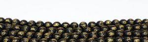 10 mm Environ 38Beads / PCS Crystal Natural Crystal Bouddha Perles Couleur noire avec sculpture Gol Dragon chinois Bracelet Perles de bricolage pour la fabrication de bijoux SDREJ