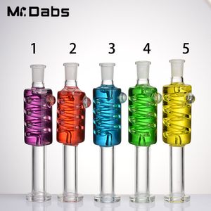 Néctar de vidrio de 10 mm Recolectar accesorios para fumar Aceite de enfriamiento en el interior con una punta de acero inoxidable y un clip de plástico Tubo de humo Dab Rig