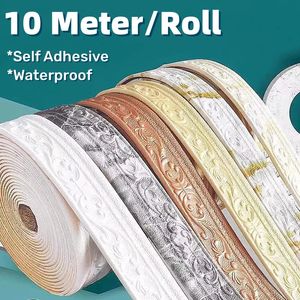 10 mRoll 3D auto-adhésif vinyle garniture murale ligne plinthe bordure bricolage chambre décor ménage étanche plinthe papier peint autocollant 240112