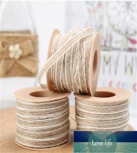 10mroll Jute Burlap Rolls Ruban Hessian With Lace Vintage Rustic Wedding Decoration Party Diy Crafts Christmas Gift Gift Packaging FA2010680