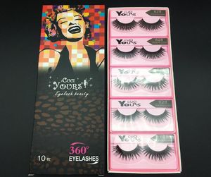 10 paires mode 3d faux cils dramatiques épais naturels longs faux œil cils individuels extensions de cils fibre de maquillage fibre false la2201385