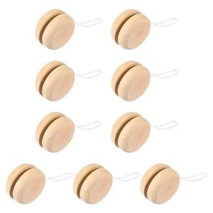 10Pc en bois Yoyo jouet couleur Mini rond bricolage bébé Yoyo balle artisanat fait à la main journal jouets enfants Yo-Yo créatif Yo jouets pour enfant cadeau 240116