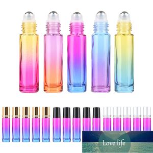 10 pièces 10ml dégradé couleur verre huile essentielle parfum rouleau boule bouteilles rouler sur flacons voyage cosmétique aromathérapie conteneurs