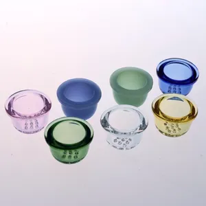 10 pièces/1 boîte/9 trous insert de bol en verre transparent, tuyau en silicone, bols pour tuyaux, verre supplémentaire, bol de remplacement d'écrans, bol à fumer en silicone